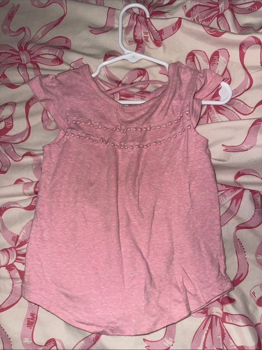 Girls' Pink Sleeveless Ruffle Top